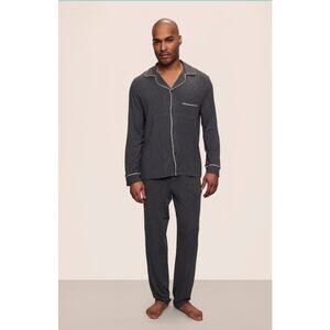 Eberjay Men's William Tencel Modal Long PJ Set in Charcoal Heather Size XL